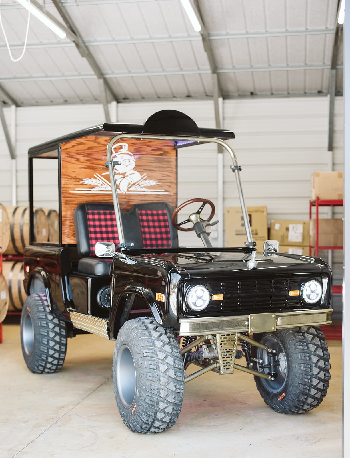 Full front view inside Whiskey Pig distillery